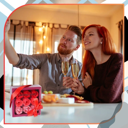 Sapun decorativ parfumat trandafiri rosii 9 buc. set cadou