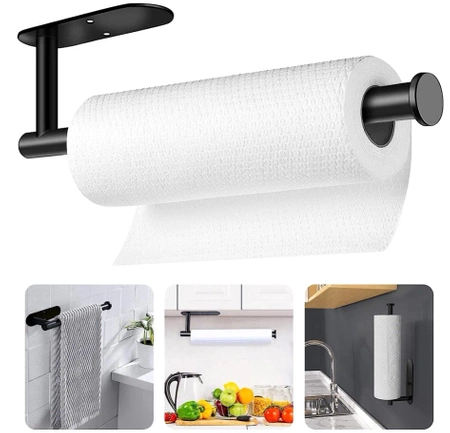 Suport telescopic autoadeziv negru
