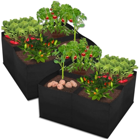 Set saci mare de 2 saci ghiveci pentru plantare legume 60x60x30 cm