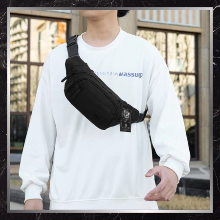 BAD&BAGS Geantă impermeabilă pentru bărbați, haină neagră