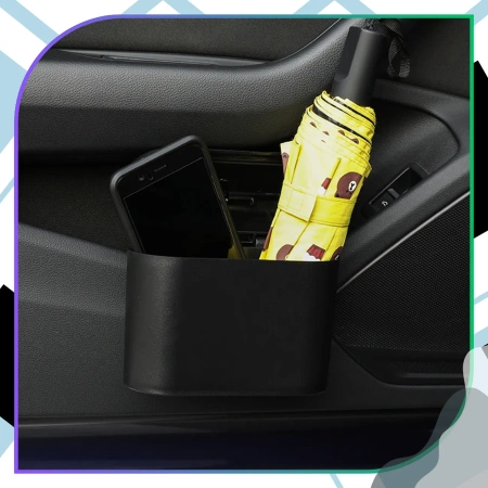 Coș de gunoi auto cu capac, compact, de călătorie