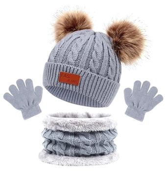 Set copii 3 piese cu esarfa izolatoare, palarie, manusi