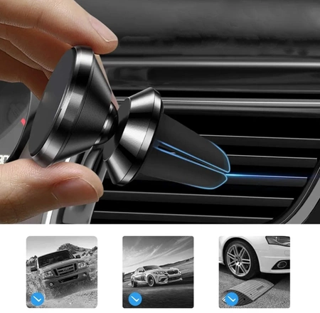 Suport auto magnetic pentru telefon pe grilă universal