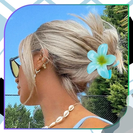 Set de 8 catarame cu clemă pentru falci flori hawaiane