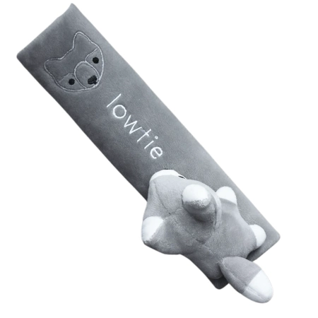 Husă de centură de siguranță din pluș de vulpe gri pentru copii