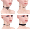 Set de 12 colier negru din dantelă