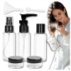 Set de 7 piese sticle negre de voiaj pentru cosmetice