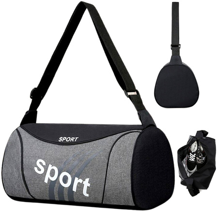 Geanta sport gri pentru antrenament