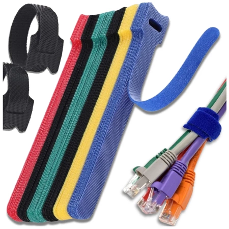 Clemă de cablu cu velcro pentru fixarea firelor, set de 100 bucăți, colorată, 12x150mm