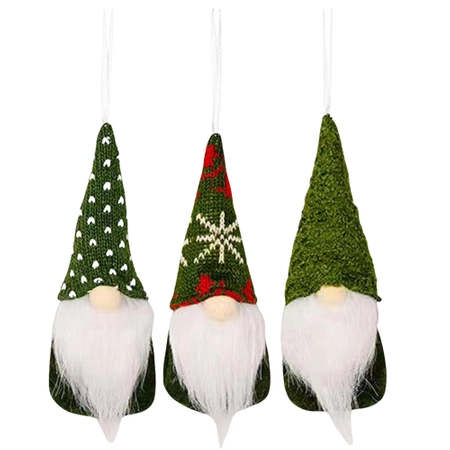 Gnom de Crăciun Moș Crăciun 15 cm Set de agățat Gnome de 3