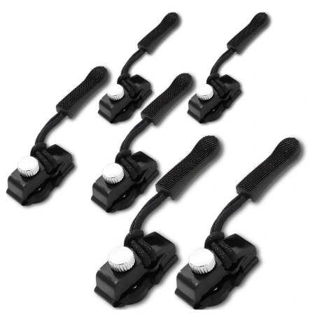 Set de 6 extractoare de fermoar din metal negru