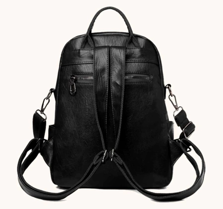 Rucsac elegant din piele A4, spatios, negru