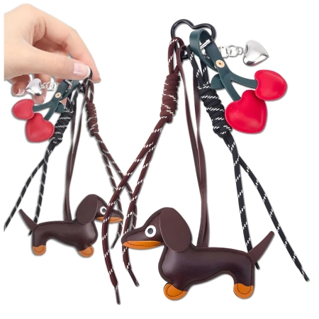 Breloc pentru o pungă de chei, breloc, pandantiv, teckel, inimă, cadou