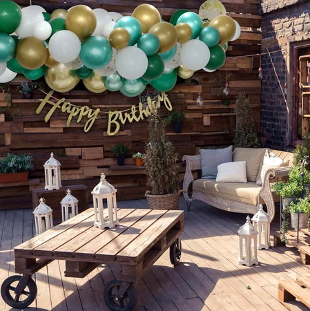 Set de 60 de baloane verzi cu confetti pentru ziua nuntii
