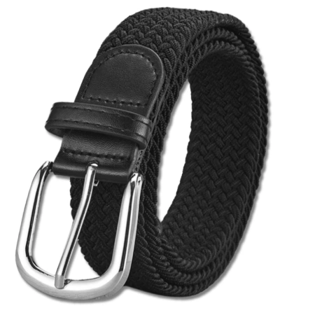 Curea elastică pentru bărbați împletită damă pentru pantaloni negru puternic
