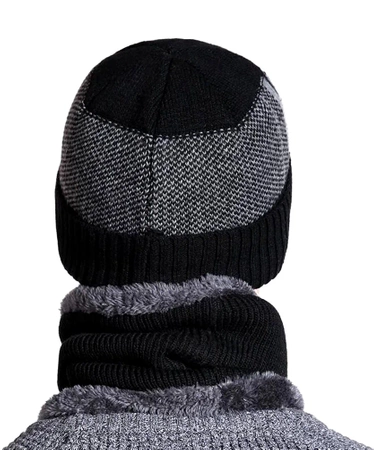 Set de iarna: sapca baseball + cos de fum, tunel izolat barbatesc
