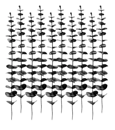 Ramuri artificiale de frunze de eucalipt set de 10pcs negru decorative