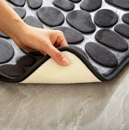 Covoraș absorbant anti-alunecare pentru baie, negru, moale