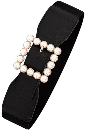 Curea elastică lată de cauciuc cu perle