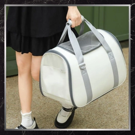 BAD&BAGS transport bej pentru geanta auto pentru caini mici