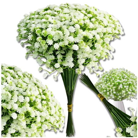 Flori artificiale buchet decor flori mici albe 10buc