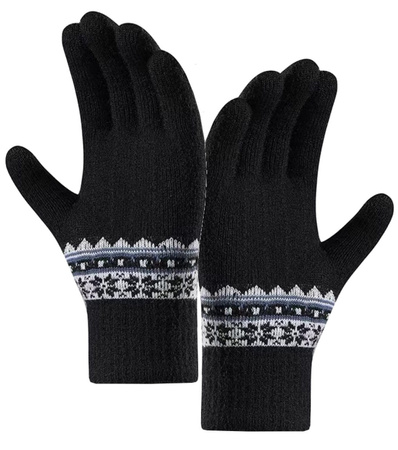 Mănuși de damă cu model nordic, iarnă caldă