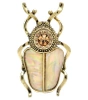 Brosa gandac de aur cu zirconi, gandac scarab, sidef