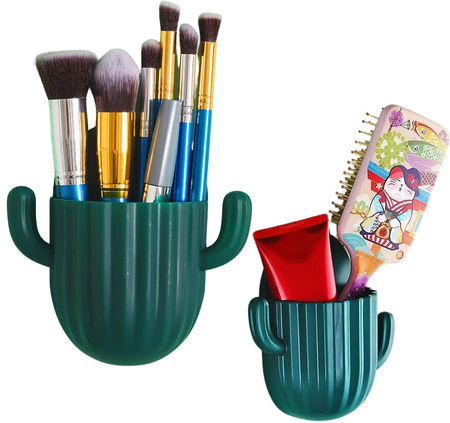 Organizator Recipient de baie pentru perii sau accesorii, verde