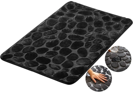 Covoraș absorbant anti-alunecare pentru baie, negru, moale