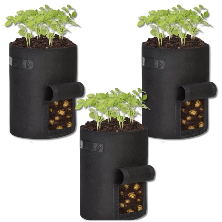 Set saci mare de 3 saci ghiveci pentru plantare legume 35x30 cm