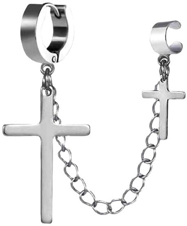 Cercei cu cruce din argint, cruci punk din oțel chirurgical