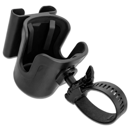 Suport universal 2 în 1 pentru cărucior, pahar, bidon, telefon, negru