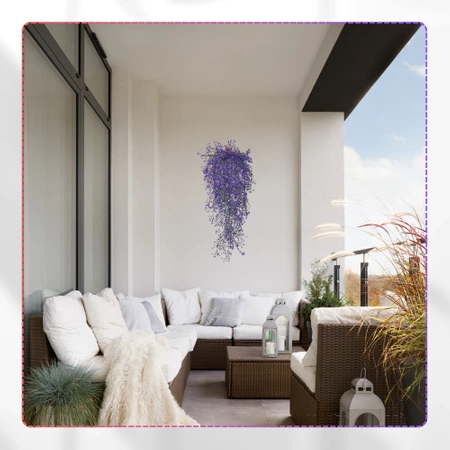 Flori artificiale de salcie decorative suspendate, 3 buc, cățărare violet