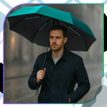 Umbrelă VERDE ANTI-UV Umbrelă pliabilă automată ranforsată