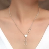 Colier lung de argint, inimă elegantă din oțel chirurgical