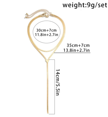 Colier lung, elegant, din oțel chirurgical auriu