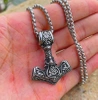 Colier bărbătesc argint Hammer of THOR MJOLNIR, oțel
