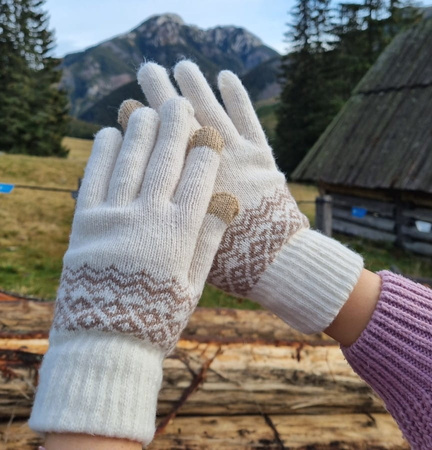 Mănuși de damă, model nordic, atingere, iarnă caldă