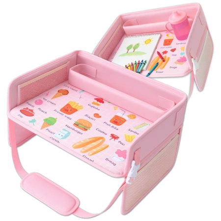 Masa de voiaj copii, organizator auto, roz