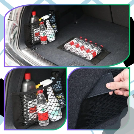 Plasă portbagaj auto 4 buc elastice cu velcro 2 dimensiuni