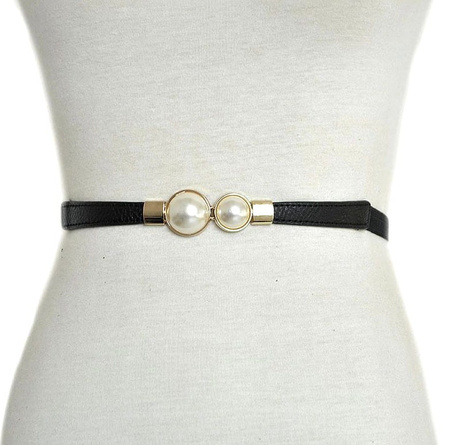 Curea îngustă de damă cu perle pentru o rochie