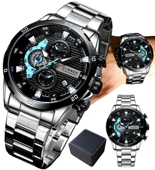 CURREN Ceas Bărbătesc Cronograf Brățară + Cutie