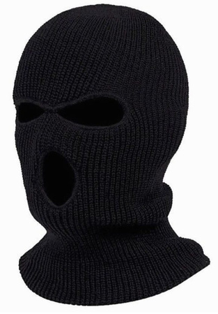Mască balaclava neagră cu 3 găuri de căldură