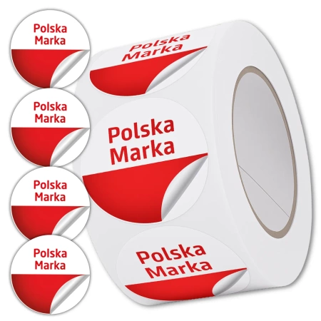 Autocolante pe rola de 500 buc. Marca poloneză pentru produse ambalate