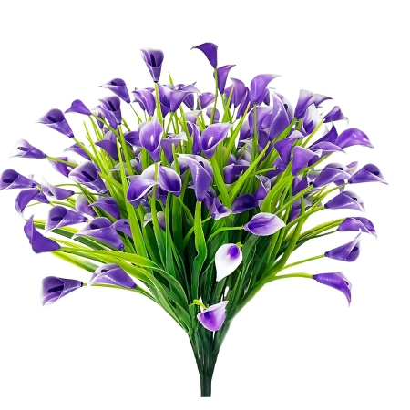 Flori artificiale crini mov decor buchet calla 5buc