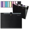 Dosar A4, organizator de documente, servietă, 5 compartimente, negru