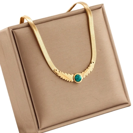 Colier de șarpe de aur, oțel chirurgical, ochi de aripă