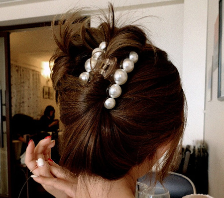 Clip de păr mare perlat Pinka