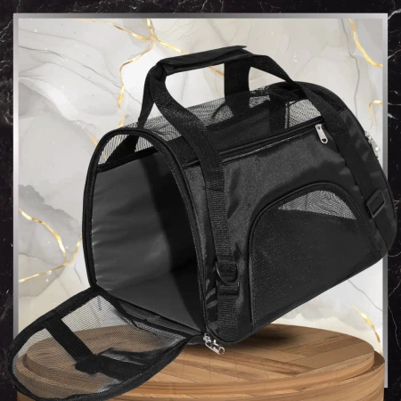 BAD&BAGS transport negru pentru geanta auto pentru caini mici