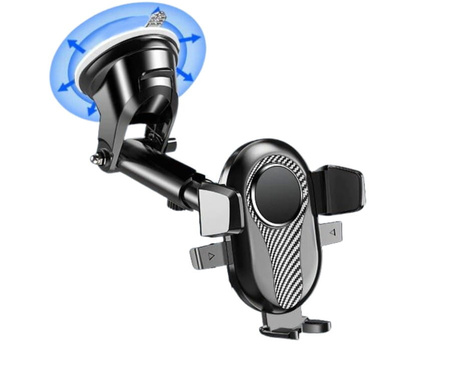 Suport telescopic auto pentru telefon, negru